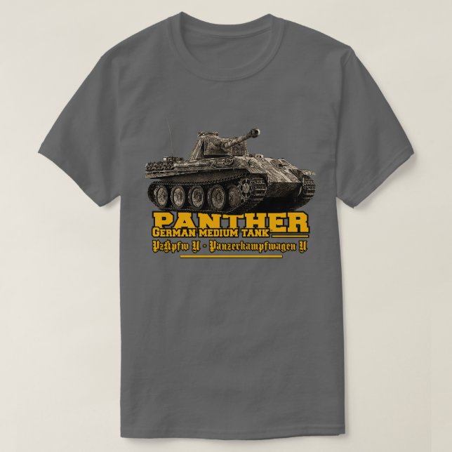 Panzerkampfwagen V Panther German Tank WW2 T Shirt (Design framsida)