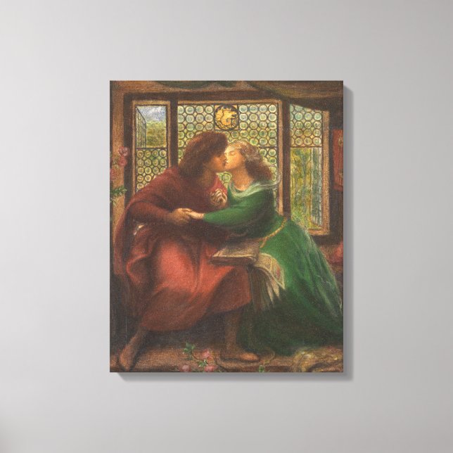 Paolo och Francesca da Rimini (från Rossetti) Canvastryck (Framsida)