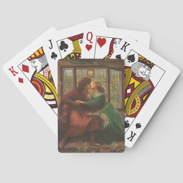 Paolo och Francesca da Rimini (från Rossetti) Casinokort (Baksidan)