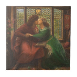 Paolo och Francesca da Rimini (från Rossetti) Kakelplatta