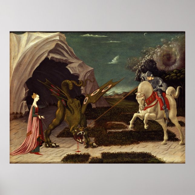 PAOLO UCCELLO - Saint George och draken 1470 Poster (Framsidan)