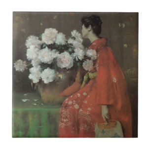 Päonior av William Merritt Chase, Vintage finkonst Kakelplatta
