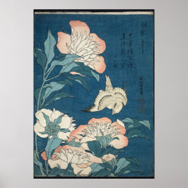 Päonior och kanariefågel av Katsushika Hokusai 183 Poster