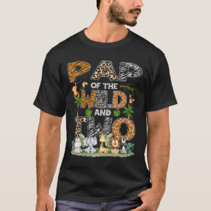 Pap av Vilden och två Zoo Safari Jungle Birthday T Shirt