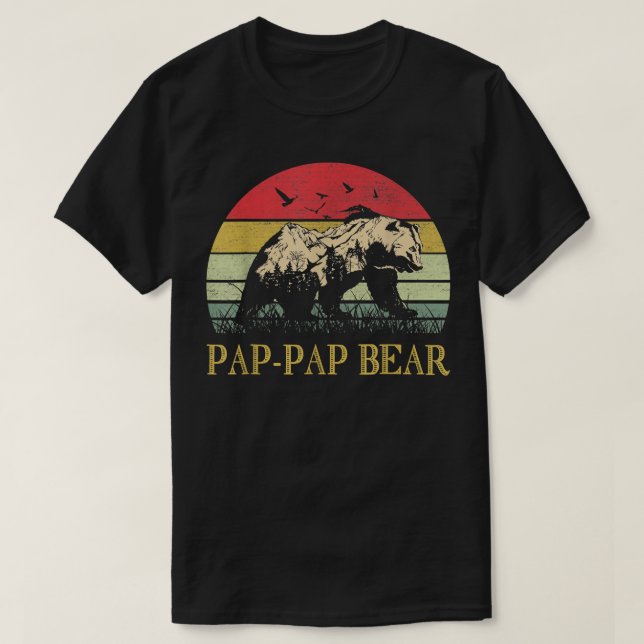 Pap-Pap Bear Vintage T Shirt Fathers Day  (Design framsida)