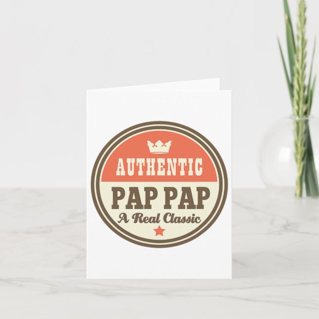 Pap Pap Grandpa Pappap Fars dag Tee Kort (Framsida)