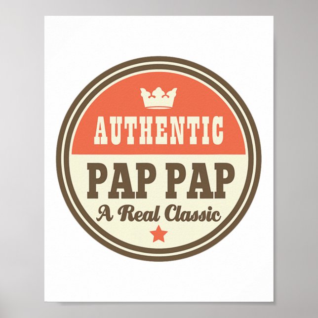 Pap Pap Grandpa Pappap Fars dag Tee Poster (Framsidan)