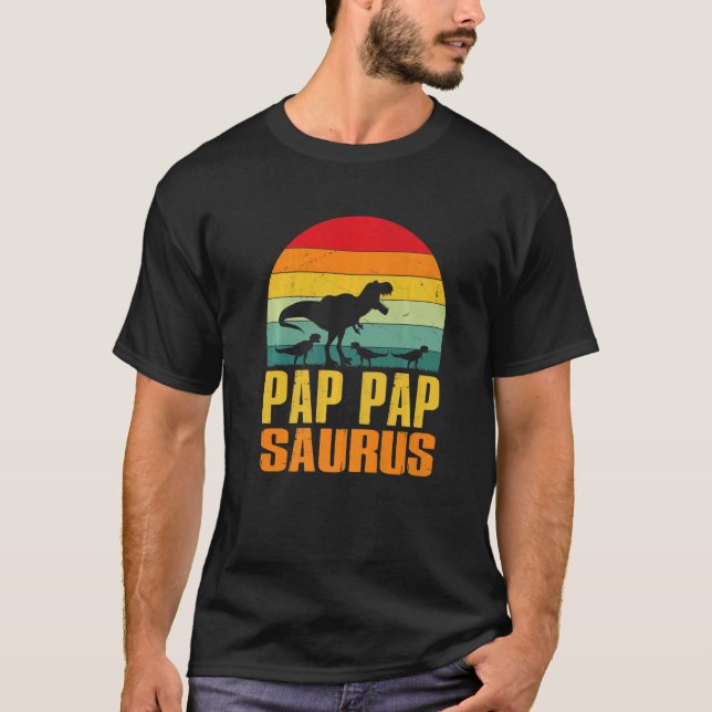 Pap Papsaurus Rex Dinosaur Pap Pap Saurus Family M T Shirt (Framsida)