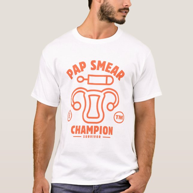 Pap-smear mästare överlevare t shirt (Framsida)