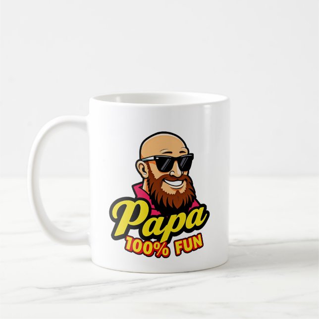 Papa 100% fun  kaffemugg (Vänster)