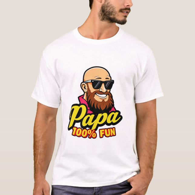 Papa 100% fun  t shirt (Framsida)