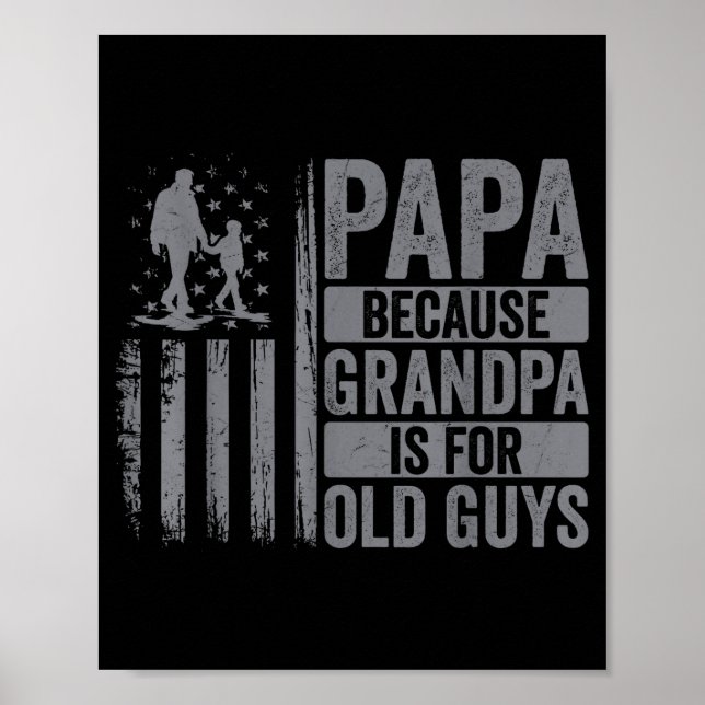 Papa Art For Grandpa Men From Grandkids Granddaugh Poster (Framsidan)