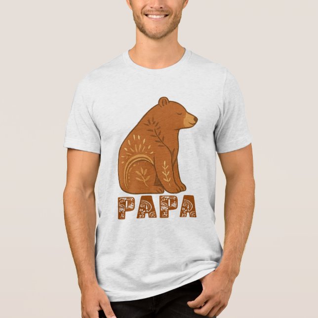 Papa Bear Classic Boho T-Shirt (Framsida)