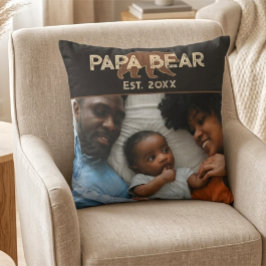 Papa Bear Father Year Established Photo Black Kudde