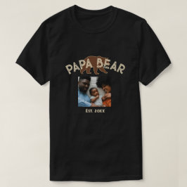 Papa Bear Father Year Established Photo Black T Shirt