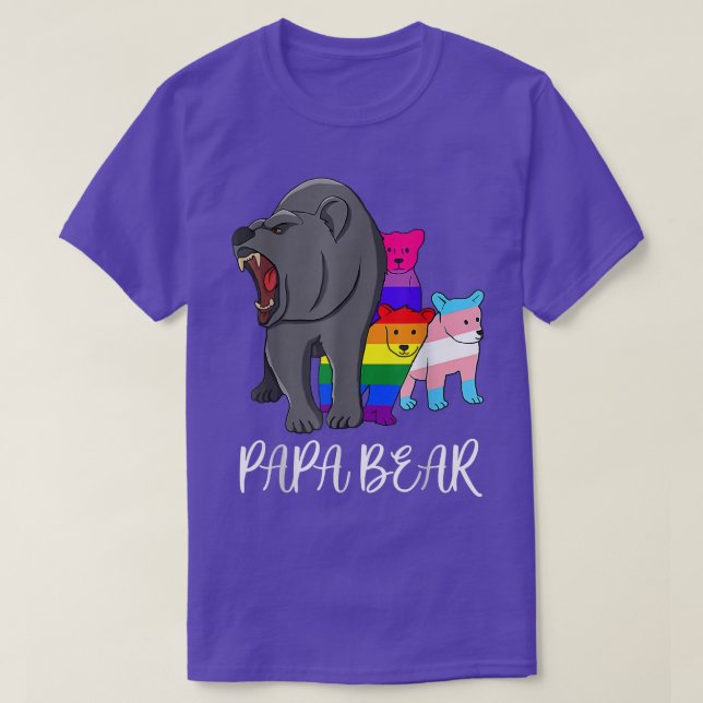 Papa bear LGBT Flag Gay Pride Month Transgender  T Shirt (Design framsida)