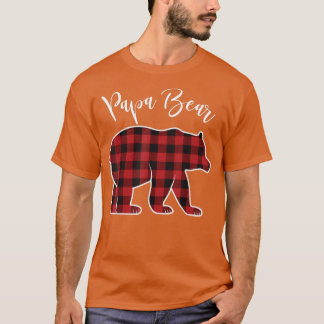 Papa Bear Pajama Red Buffalo Xmas Funny Family Chr T Shirt