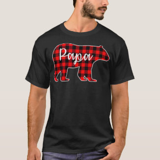 Papa Bear Red Plaid Family Matching Christmas Paja T Shirt