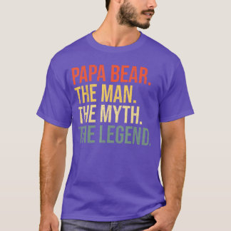 Papa Bearhe Manhe Mythhe Legend Best Dad Fathers D T Shirt