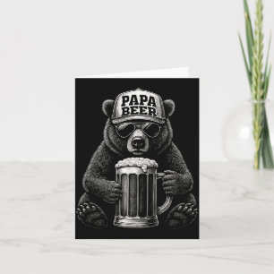 Papa Beer - Rolig Pappa Björn Dricker Humor 2 Kort