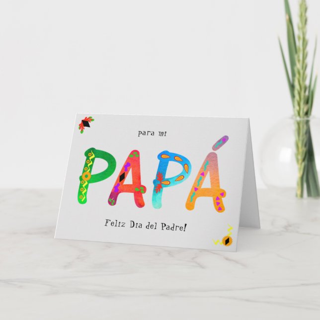 Papá Bold Geometric Boho Far's Day Card Kort (Framsida)