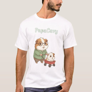 Papa Cavy - Cute Guinea Pappa Tee Far-dagen Gris