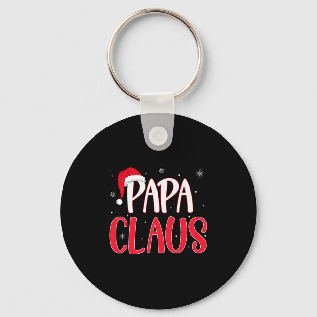Papa Claus Christmas Family Matching Pajamas Funny Nyckelring (Framsida)