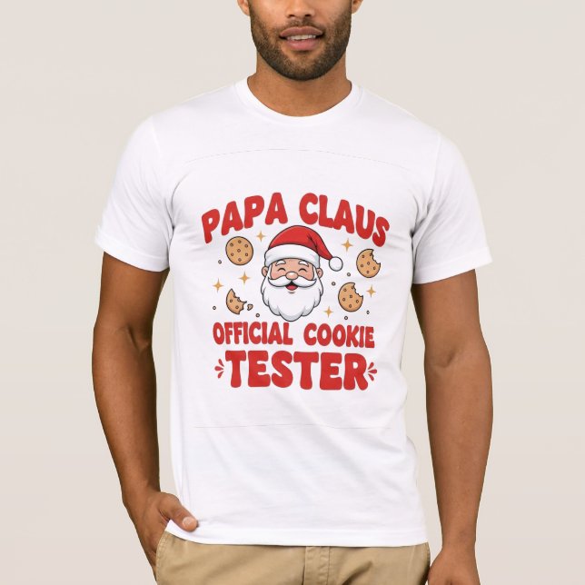 Papa Claus – Official Cookie Tester | Funny Christ T Shirt (Framsida)