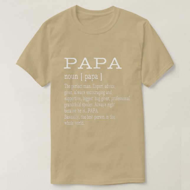Papa Definition Grandpa Father's Day Gifts  Men  T Shirt (Design framsida)