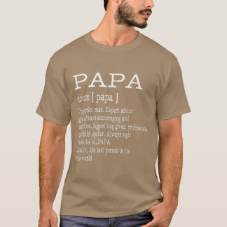 Papa Definition Grandpa Father's Day Gifts Men T Shirt