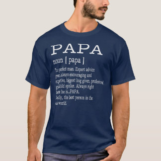 Papa Definition Grandpa Father's Day Men  T Shirt