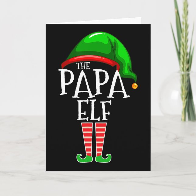 Papa Elf Familjematchande Julklapp Stor Kort (Framsida)