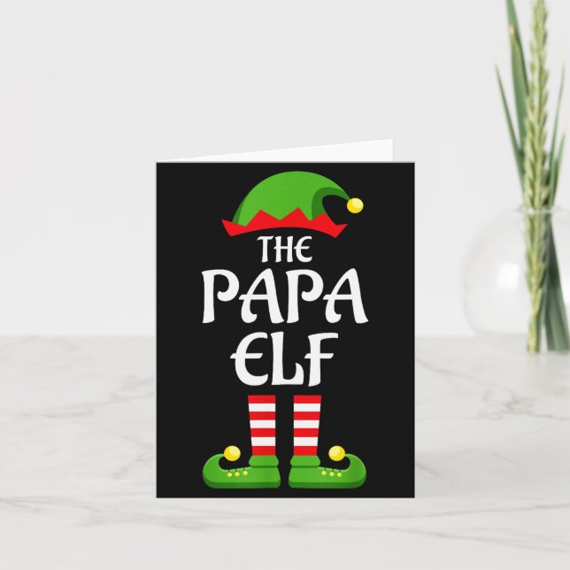 Papa Elf Family Matching Group Christmas Dad  Kort (Framsida)