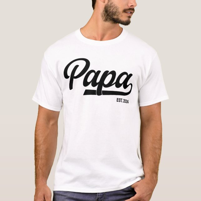 Papa - Est Custom  T Shirt (Framsida)