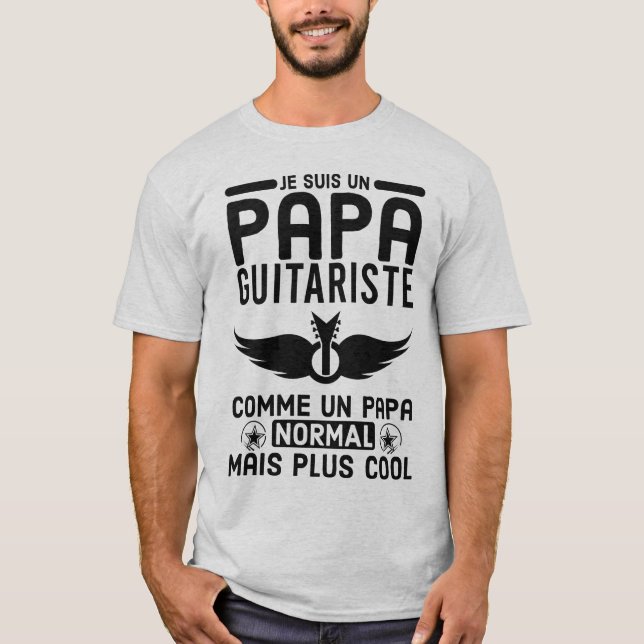 Papa guitariste t shirt (Framsida)