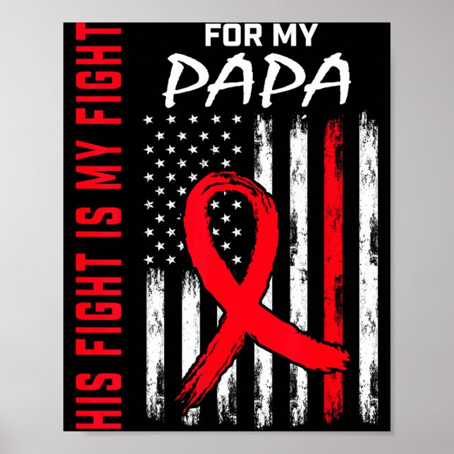 Papa Heart Disease Awareness Month Products Americ Poster (Framsidan)