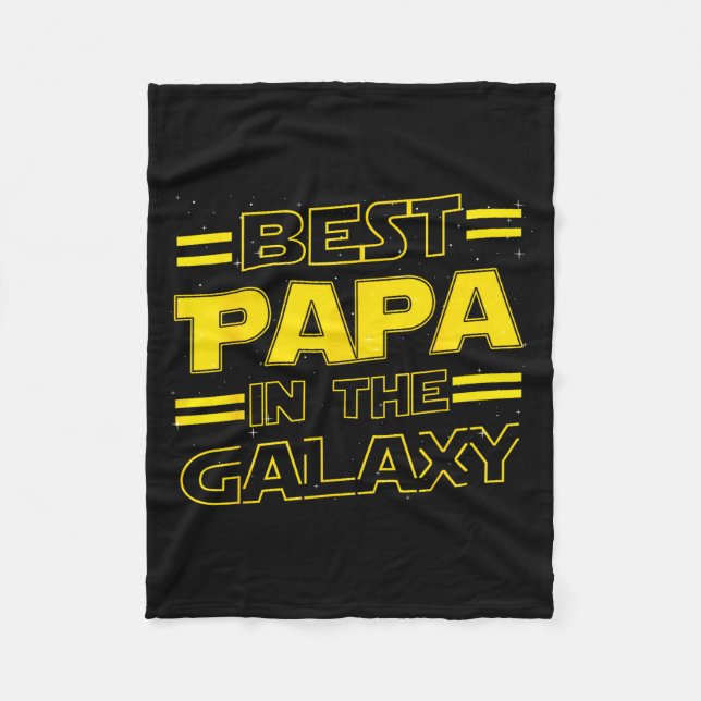 Papa In The Galaxy Funny Fathers Day Gift For Men  Fleecefilt (Framsidan)