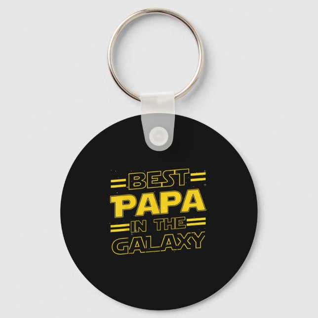 Papa In The Galaxy Funny Fathers Day Gift For Men  Nyckelring (Framsida)