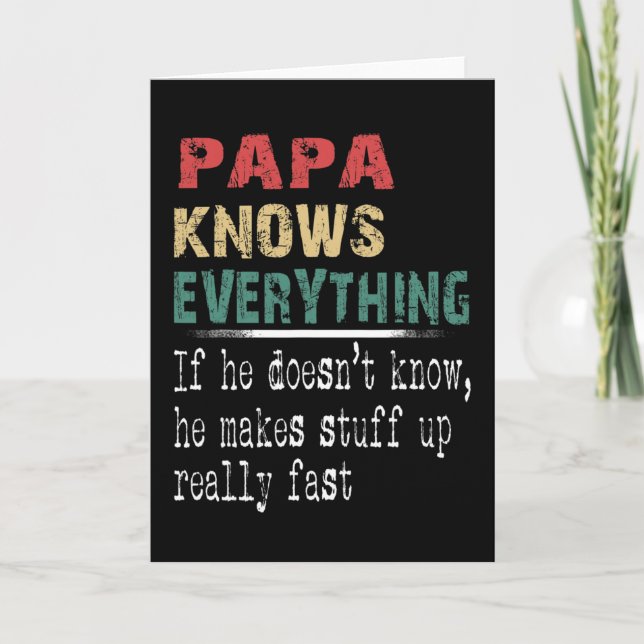 Papa Knows Everything - Christmas Grandpa Gift  Kort (Framsida)