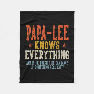 Papa-lee vet allt fars dag retro fleecefilt