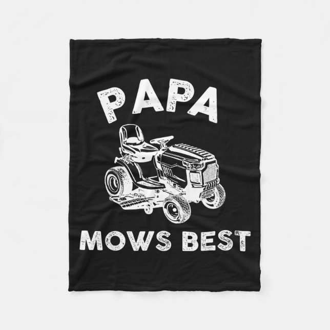 Papa Mows Funny Lawn Mower Father's Day Grandpa  Fleecefilt (Framsidan)