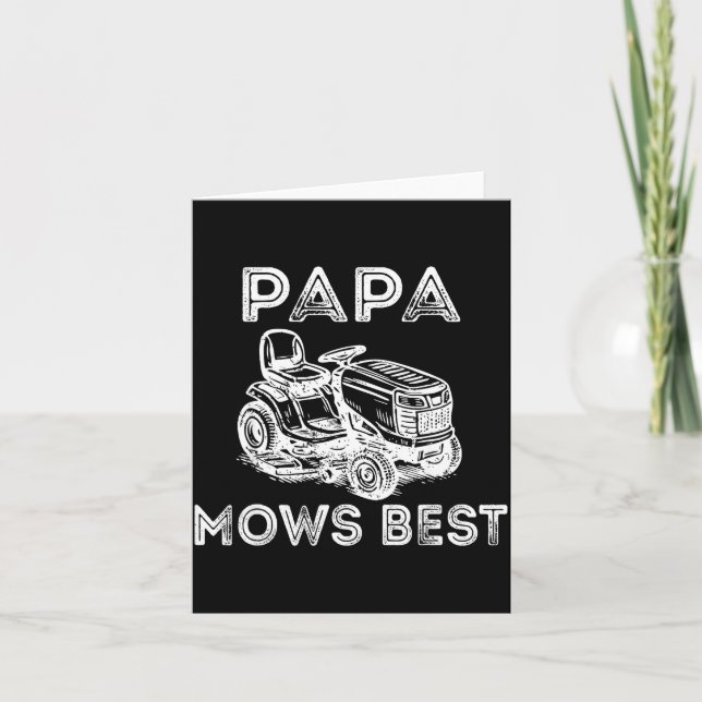 Papa Mows Funny Lawn Mower Father's Day Grandpa  Kort (Framsida)