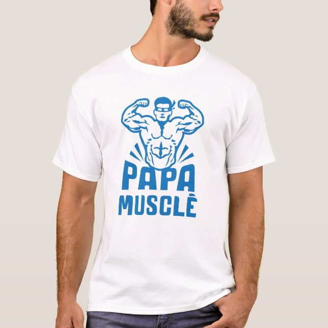 papa_muscle_bodybuilder_heros_logo_0 t shirt (Framsida)