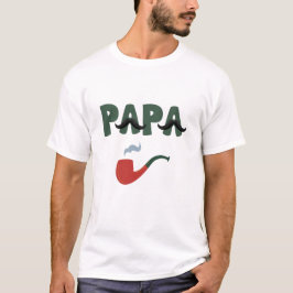 Papa mustache father day white T-Shirt