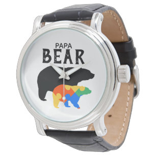 Papa Nallebjörn Autism Medvetenhet Armbandsur