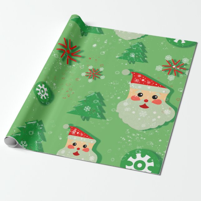Papá Noel y Abetos Festivos Presentpapper (Utrullad)