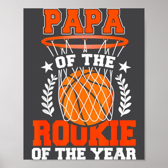 Papa Of Rookie 1st Basketball Bday Theme Matching  Poster (Framsidan)