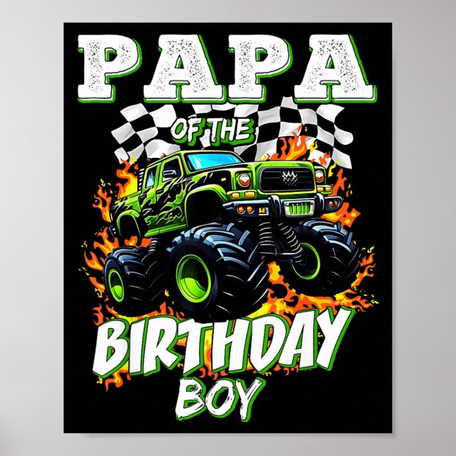 Papa Of The Birthday Boy Monster Truck Birthday Ki Poster (Framsidan)