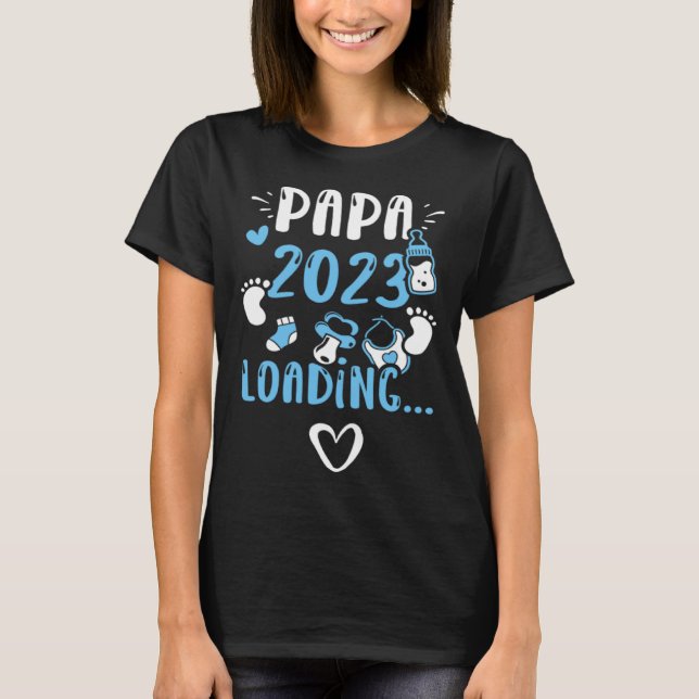Papa Papa 2023 Loading   Baby Boy Sayings T Shirt (Framsida)