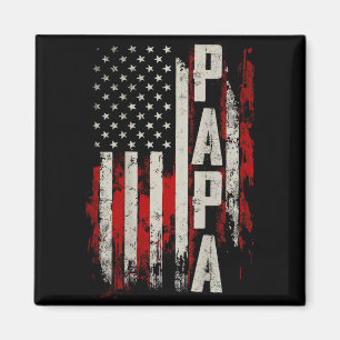 PAPA Patriotisk farfar amerikansk flagga fars dag Magnet